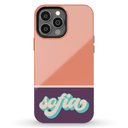 Retro Colors & Name Personalized iPhone Case
